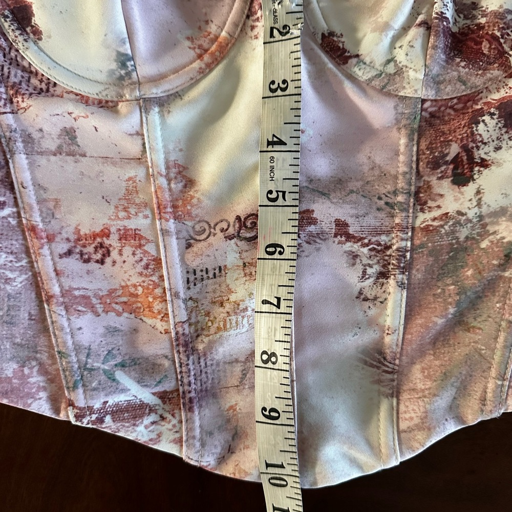 White Fox In The Morning Bustier Primrose Corset Camisole - Pink & Cream XS - Picture 5 of 7